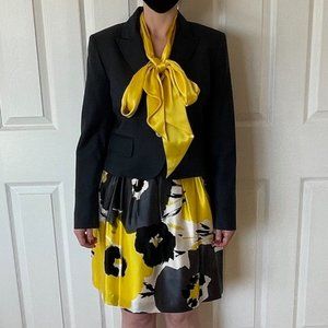 Anne Klein grey & yellow jacket & skirt suit size 4P